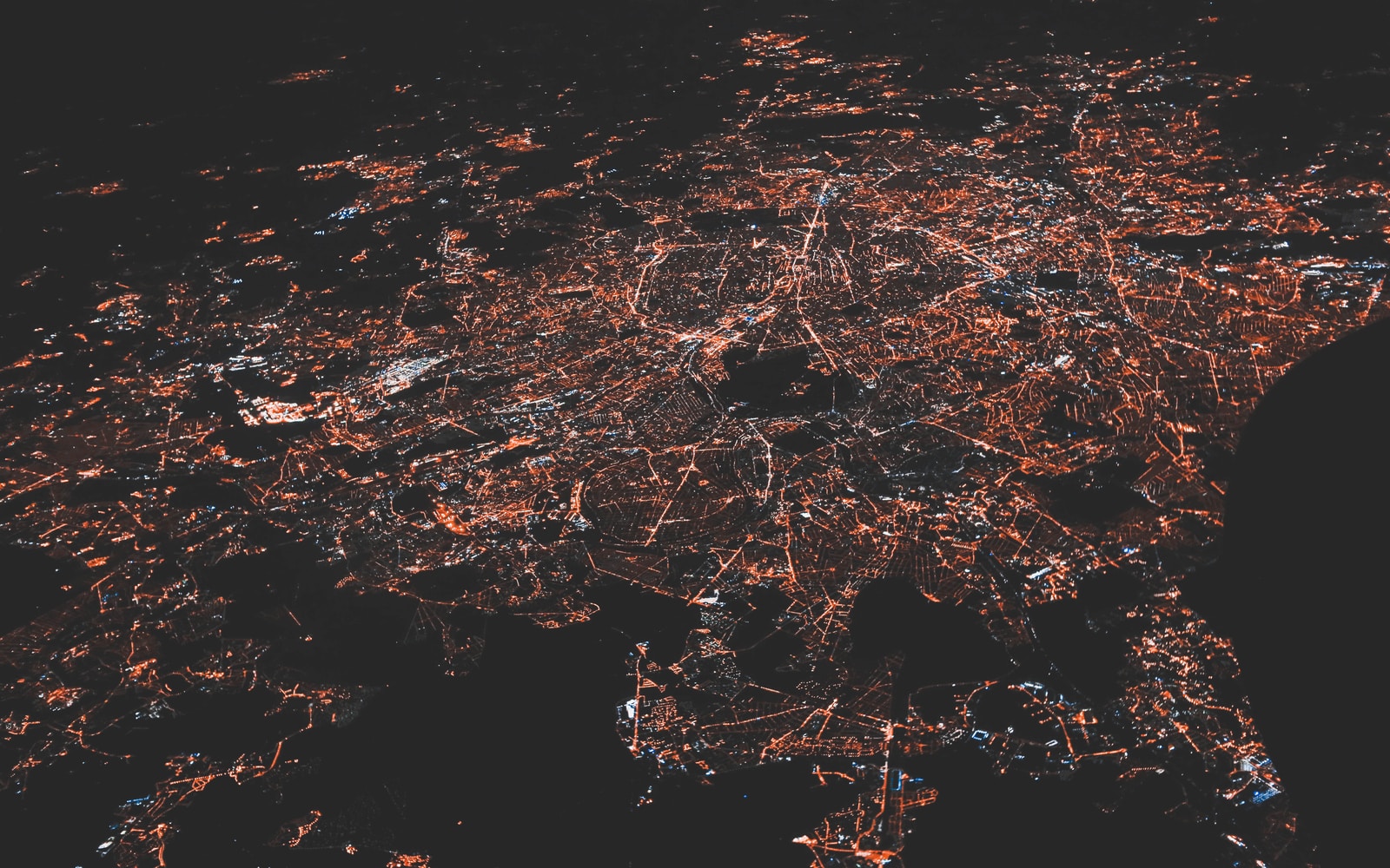 lighted city at night aerial photo Best Internet Providers in 2021