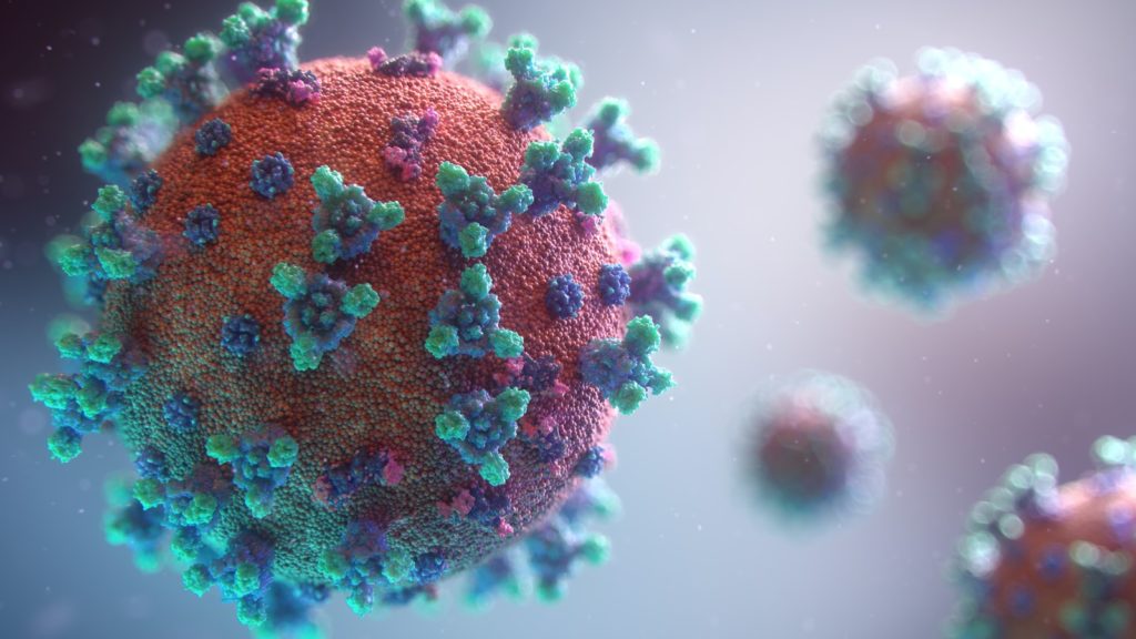 Visualization of the coronavirus causing COVID-19 affecting telecom